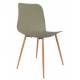 Lot de 2 Chaises Design Léon Assises Woody de Table en Acier et Plastique Vert 44,5x49x80cm