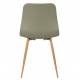 Lot de 2 Chaises Design Léon Assises Woody de Table en Acier et Plastique Vert 44,5x49x80cm