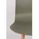 Lot de 2 Chaises Design Léon Assises Woody de Table en Acier et Plastique Vert 44,5x49x80cm