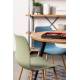 Lot de 2 Chaises Design Léon Assises Woody de Table en Acier et Plastique Vert 44,5x49x80cm