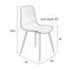 Lot de 2 Chaises Design Léon Assises Woody de Table en Acier et Plastique Vert 44,5x49x80cm