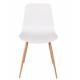 Lot de 2 Chaises Design Léon Assises Woody de Table en Acier et Plastique Blanc 44,5x49x80cm