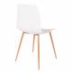 Lot de 2 Chaises Design Léon Assises Woody de Table en Acier et Plastique Blanc 44,5x49x80cm