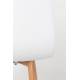 Lot de 2 Chaises Design Léon Assises Woody de Table en Acier et Plastique Blanc 44,5x49x80cm