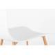 Lot de 2 Chaises Design Léon Assises Woody de Table en Acier et Plastique Blanc 44,5x49x80cm