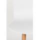 Lot de 2 Chaises Design Léon Assises Woody de Table en Acier et Plastique Blanc 44,5x49x80cm