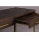 Bureau Class Dutchbone Console de Rangement Meuble Design Industriel Vintage en Acier et Bois Plaqué Acacia Noyer 45x78x120cm