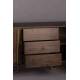 Buffet Meuble Class Bahut Dutchbone Design Industriel Vintage en Acier et Bois Plaqué Acacia Noyer 45x80x180cm