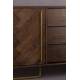 Buffet Meuble Class Bahut Dutchbone Design Industriel Vintage en Acier et Bois Plaqué Acacia Noyer 45x80x180cm