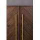 Meuble Bar Vinothèque Class Bahut Dutchbone Design Industriel Vintage en Acier et Bois Plaqué Acacia Noyer 50x100x100cm