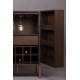 Meuble Bar Vinothèque Class Bahut Dutchbone Design Industriel Vintage en Acier et Bois Plaqué Acacia Noyer 50x100x100cm