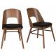 Lot de 2 Chaises Talika Dutchbone Assise Art Déco Vintage Siège de Table en Bois et Polyester 45x59x81,5cm
