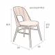 Lot de 2 Chaises Talika Dutchbone Assise Art Déco Vintage Siège de Table en Bois et Polyester 45x59x81,5cm