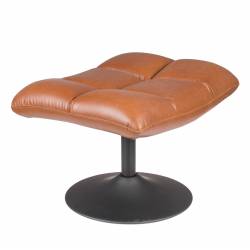Repose Pied Hocker en Polyuréthane Camel Vintage Pouf Lounge Bar Dutchbone 46x51,5x67cm