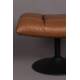 Repose Pied Hocker en Polyuréthane Camel Vintage Pouf Lounge Bar Dutchbone 46x51,5x67cm