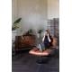 Repose Pied Hocker en Polyuréthane Camel Vintage Pouf Lounge Bar Dutchbone 46x51,5x67cm