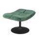 Repose Pied Hocker en Velours Vert Vintage Pouf Lounge Bar Dutchbone 46x51,5x67cm