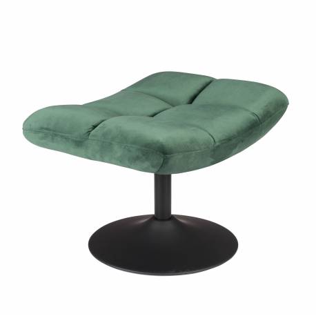 Repose Pied Hocker en Velours Vert Vintage Pouf Lounge Bar Dutchbone 46x51,5x67cm
