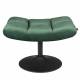 Repose Pied Hocker en Velours Vert Vintage Pouf Lounge Bar Dutchbone 46x51,5x67cm