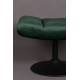 Repose Pied Hocker en Velours Vert Vintage Pouf Lounge Bar Dutchbone 46x51,5x67cm