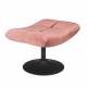 Repose Pied Hocker en Velours Rose Vintage Pouf Lounge Bar Dutchbone 46x51,5x67cm