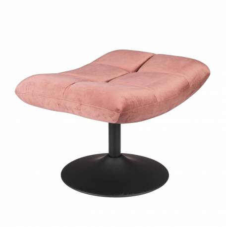Repose Pied Hocker en Velours Rose Vintage Pouf Lounge Bar Dutchbone 46x51,5x67cm