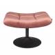 Repose Pied Hocker en Velours Rose Vintage Pouf Lounge Bar Dutchbone 46x51,5x67cm