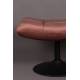 Repose Pied Hocker en Velours Rose Vintage Pouf Lounge Bar Dutchbone 46x51,5x67cm