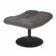 Repose Pied Hocker en Tissu Gris Vintage Pouf Lounge Bar Dutchbone 46x51,5x67cm