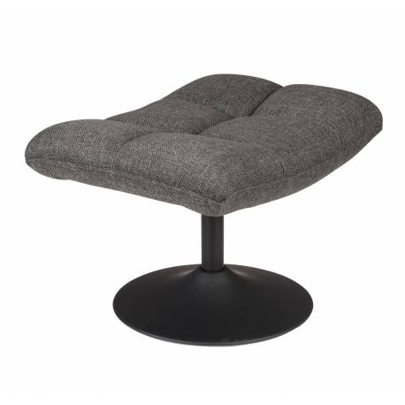 Repose Pied Hocker en Tissu Gris Vintage Pouf Lounge Bar Dutchbone 46x51,5x67cm