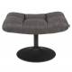 Repose Pied Hocker en Tissu Gris Vintage Pouf Lounge Bar Dutchbone 46x51,5x67cm