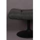 Repose Pied Hocker en Tissu Gris Vintage Pouf Lounge Bar Dutchbone 46x51,5x67cm
