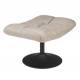 Repose Pied Hocker en Tissu Gris Clair Vintage Pouf Lounge Bar Dutchbone 46x51,5x67cm