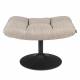 Repose Pied Hocker en Tissu Gris Clair Vintage Pouf Lounge Bar Dutchbone 46x51,5x67cm