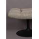 Repose Pied Hocker en Tissu Gris Clair Vintage Pouf Lounge Bar Dutchbone 46x51,5x67cm