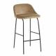 Tabouret de Bar Aéro Weymar Hanjel Chaise Haute Cosy en Métal et Velours 49x51x92cm