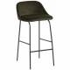 TTabouret de Bar Aéro Army Hanjel Chaise Haute Cosy en Métal et Velours 49x51x92cm