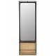 Grand Miroir Langres Étagère Dutchbone en Acier et Rotin 15x53x165cm