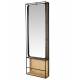 Grand Miroir Langres Étagère Dutchbone en Acier et Rotin 15x53x165cm