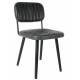 Chaise Jake Worn Signée Woody Siège de Table Vintage en Polyuréthane Noir 46x58x81cm