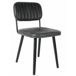 Chaise Jake Worn Signée Woody Siège de Table Vintage en Polyuréthane Noir 46x58x81cm