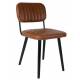 Chaise Jake Worn Signée Woody Siège de Table Vintage en Polyuréthane Marron 46x58x81cm