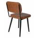 Chaise Jake Worn Signée Woody Siège de Table Vintage en Polyuréthane Marron 46x58x81cm