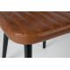 Chaise Jake Worn Signée Woody Siège de Table Vintage en Polyuréthane Marron 46x58x81cm
