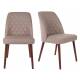 Lot de 2 Chaises Design Conway Woody Sièges de Table Séjour Chic et Tendance en Tissu Beige 48x56x85cm