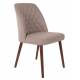 Lot de 2 Chaises Design Conway Woody Sièges de Table Séjour Chic et Tendance en Tissu Beige 48x56x85cm