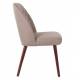 Lot de 2 Chaises Design Conway Woody Sièges de Table Séjour Chic et Tendance en Tissu Beige 48x56x85cm