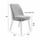 Lot de 2 Chaises Design Conway Woody Sièges de Table Séjour Chic et Tendance en Tissu Beige 48x56x85cm