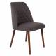 Lot de 2 Chaises Design Conway Woody Sièges de Table Séjour Chic et Tendance en Tissu Gris 48x56x85cm