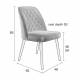 Lot de 2 Chaises Design Conway Woody Sièges de Table Séjour Chic et Tendance en Tissu Gris 48x56x85cm